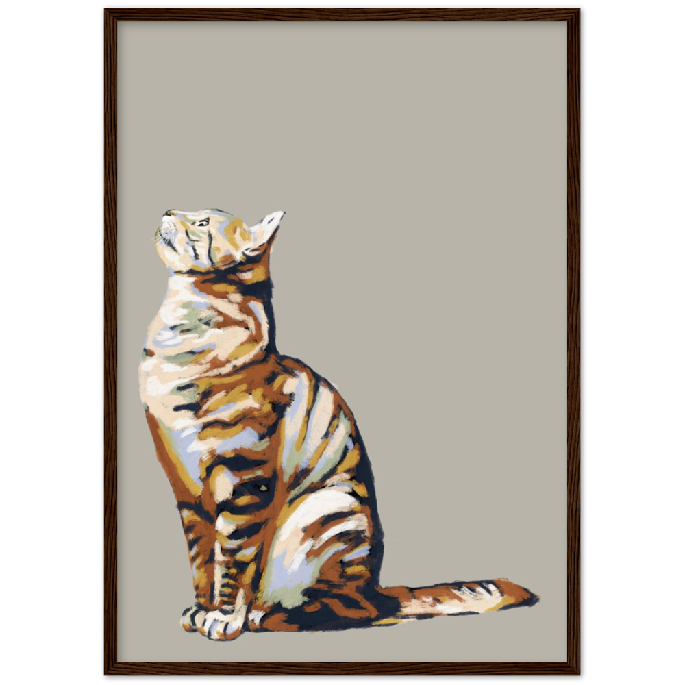 Cat looking up XL Poster