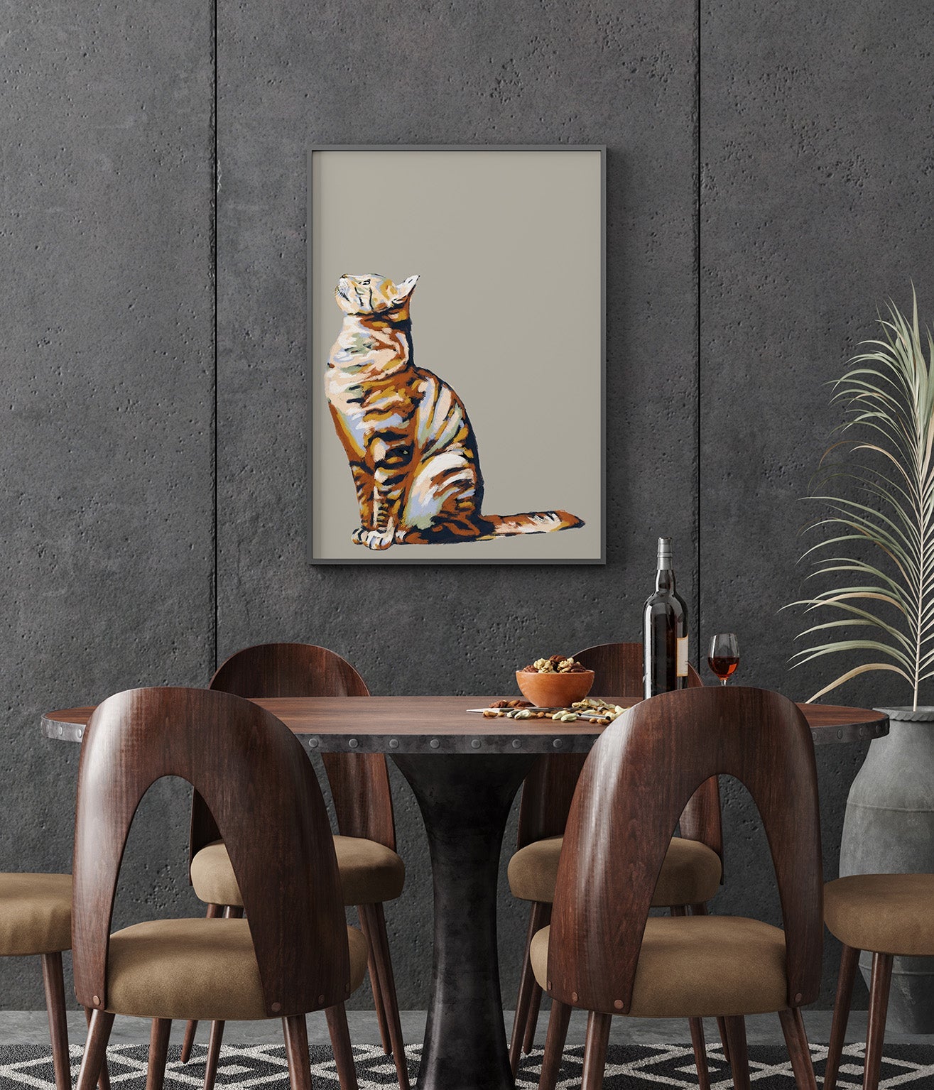 Cat looking up XL Poster