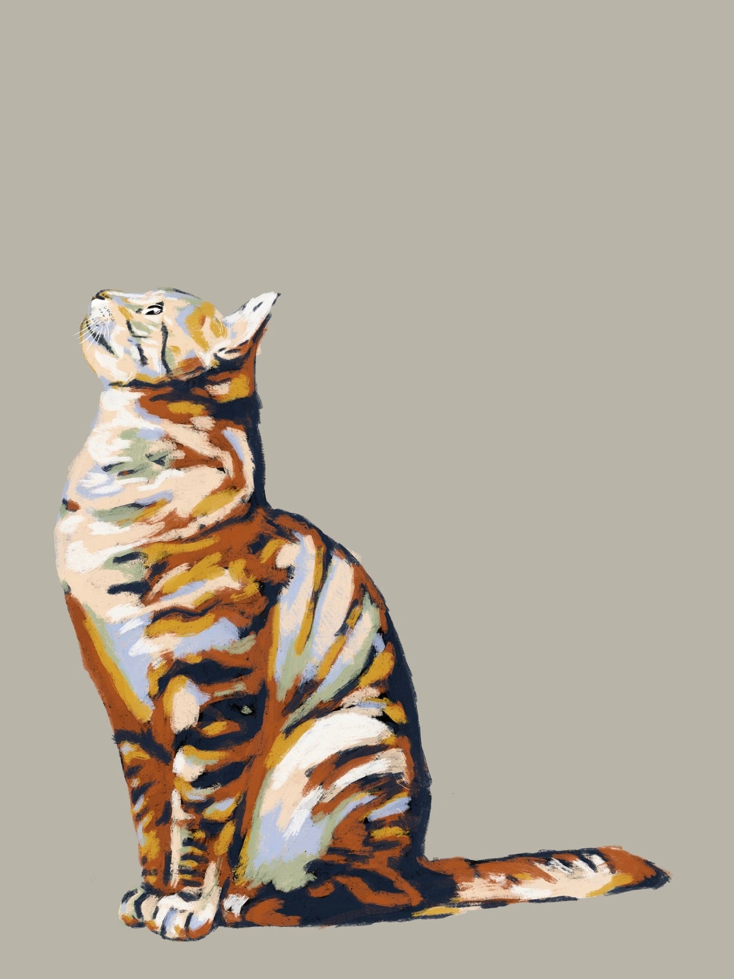 Cat looking up XL Poster