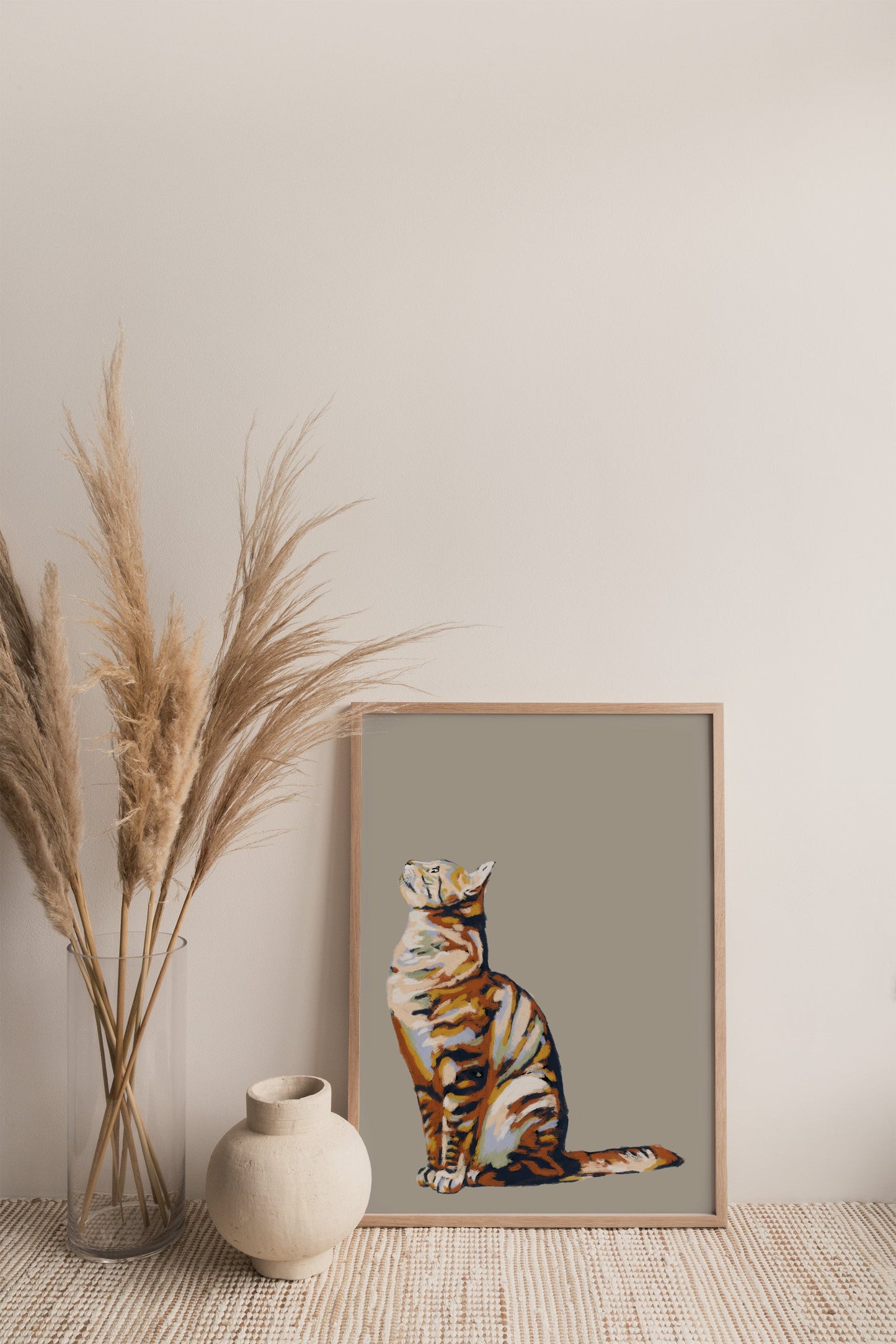 Cat looking up XL Poster