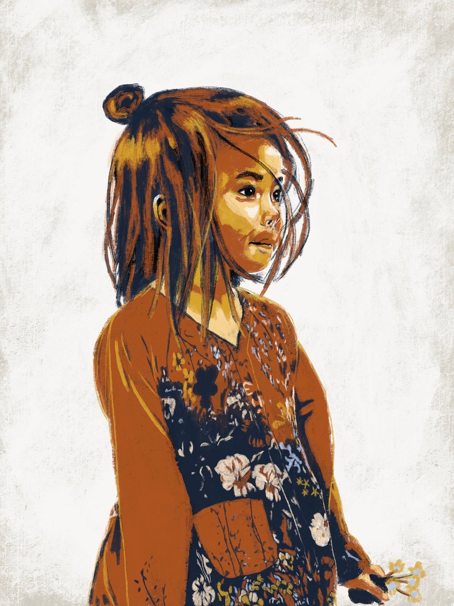 Girl picking flowers XL Poster