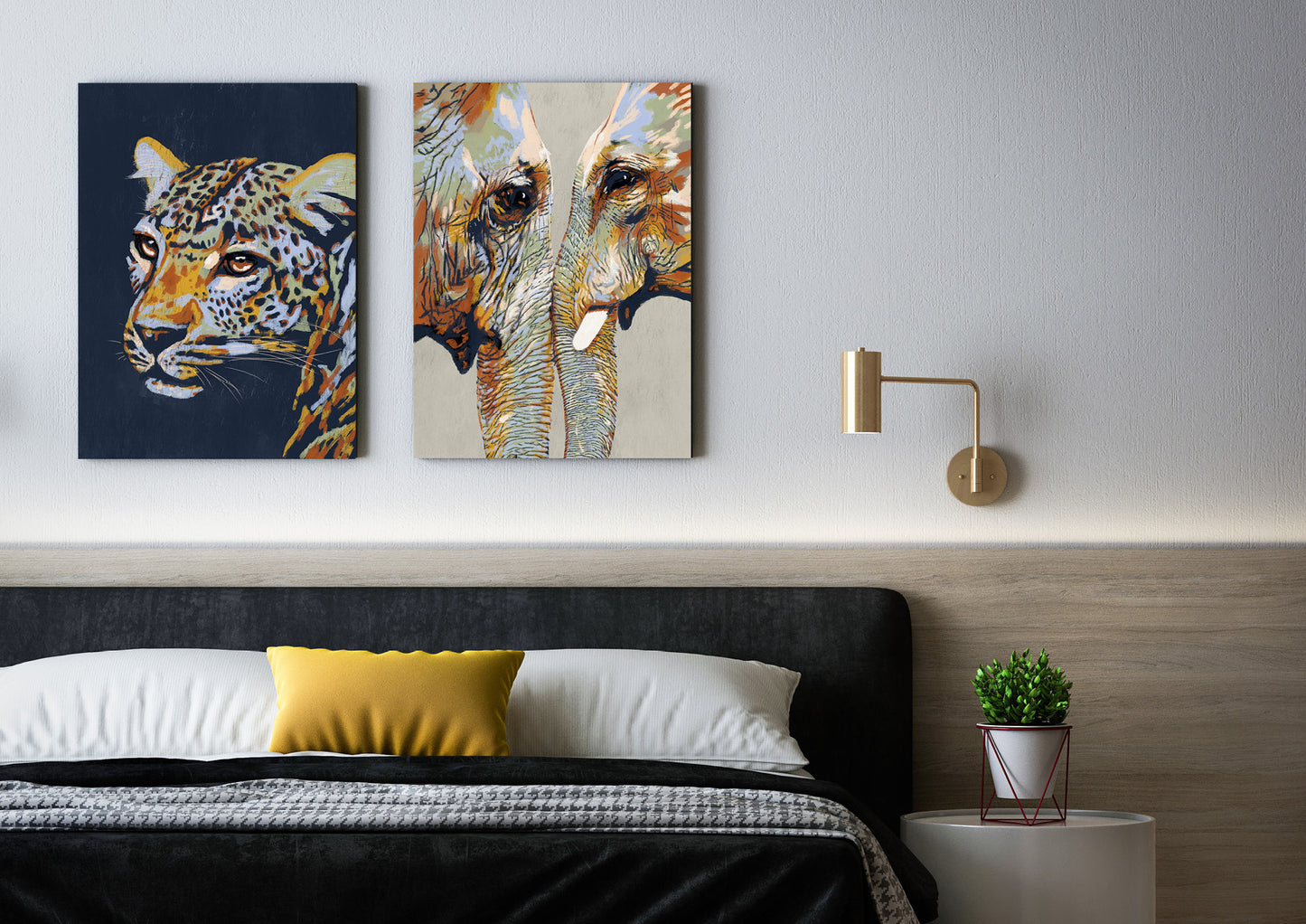 'Familial love of Elephants' Aluminium Dibond