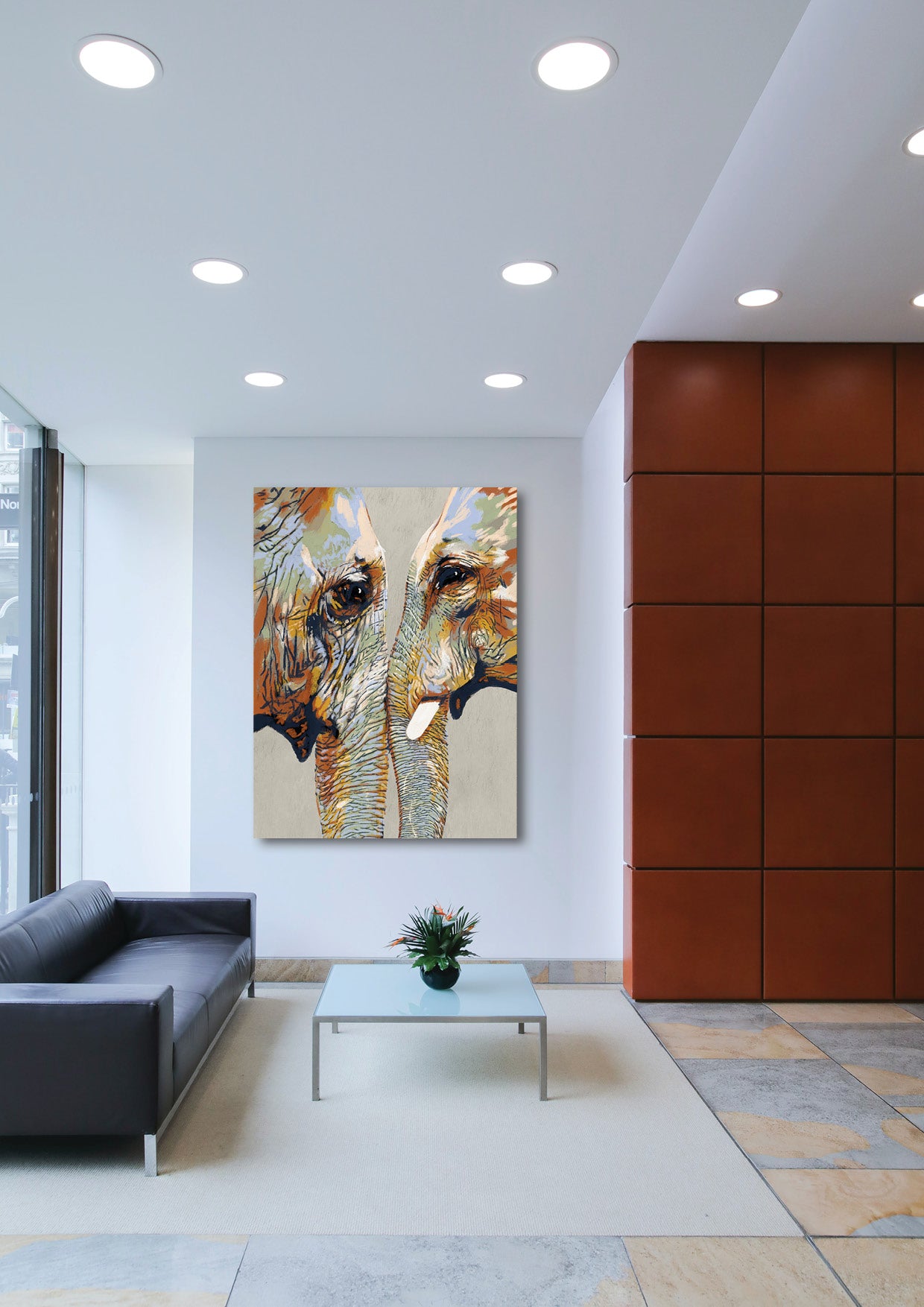'Familial love of Elephants' Aluminium Dibond