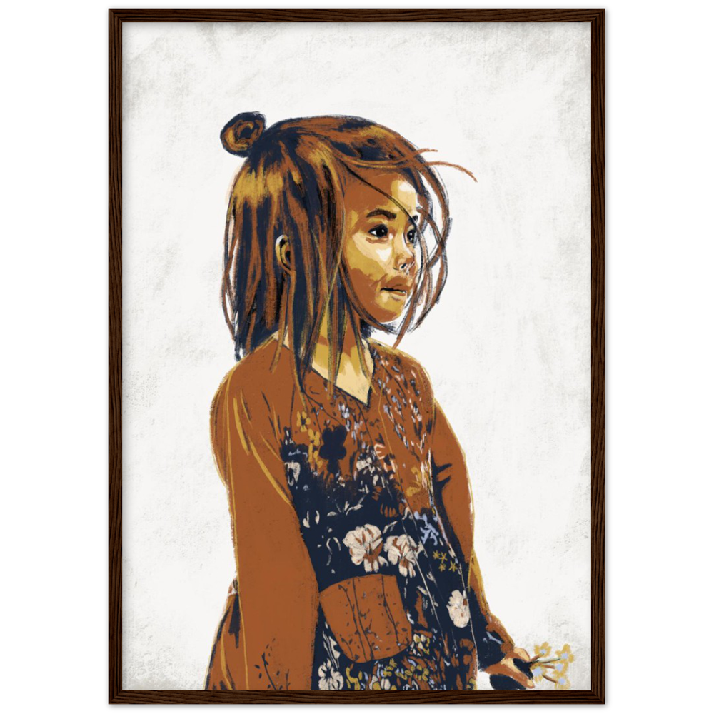 Girl picking flowers XL Poster