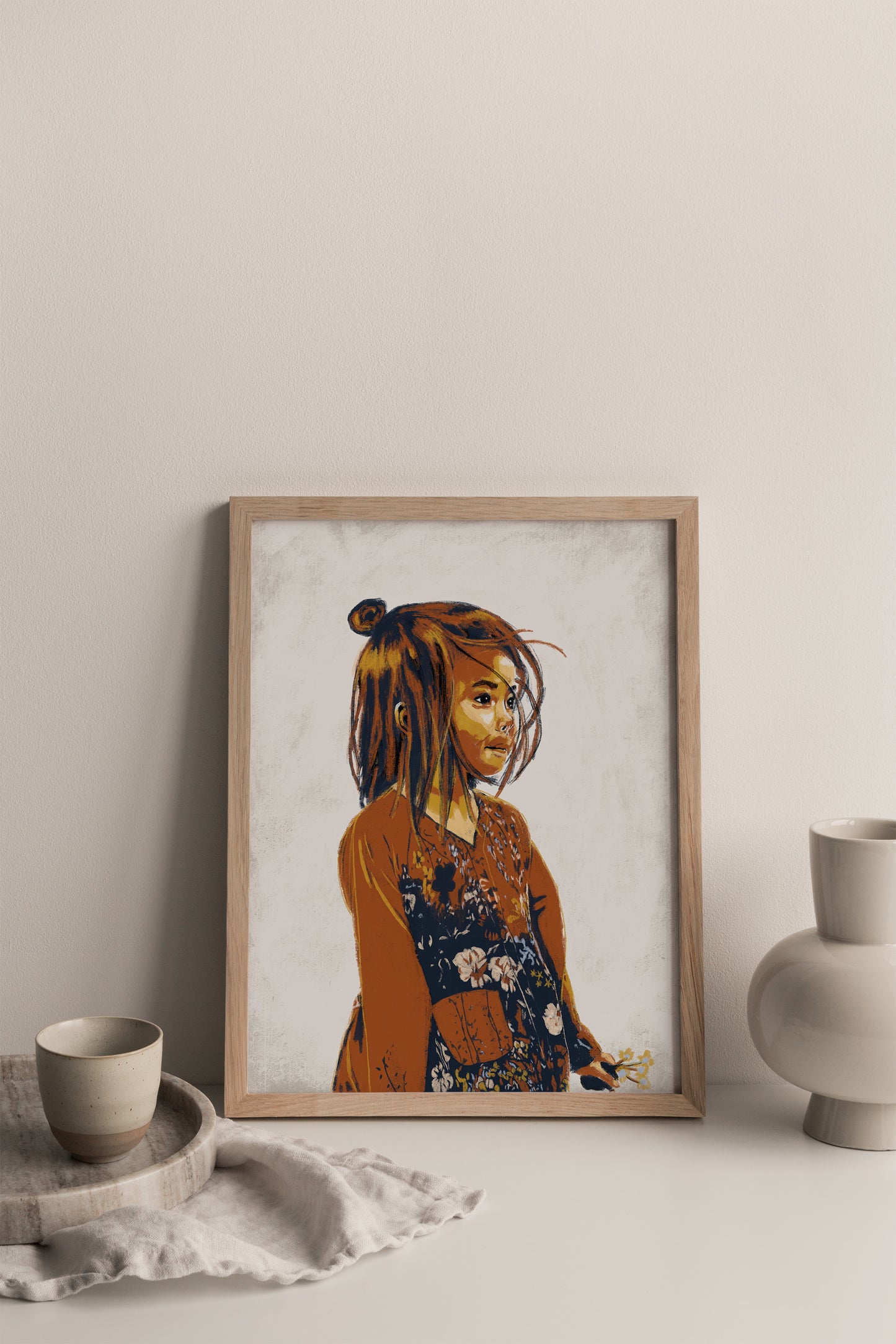 Girl picking flowers
