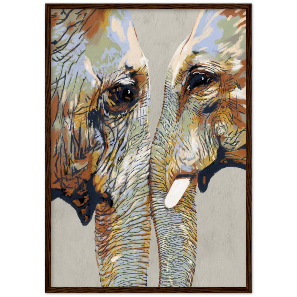 Familial love of elephants XL Poster