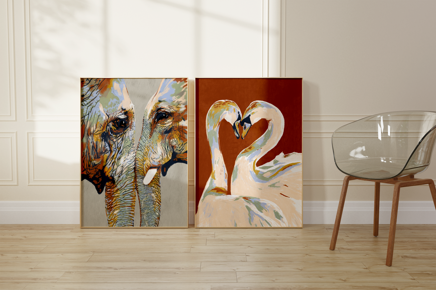 Familial love of elephants XL Poster